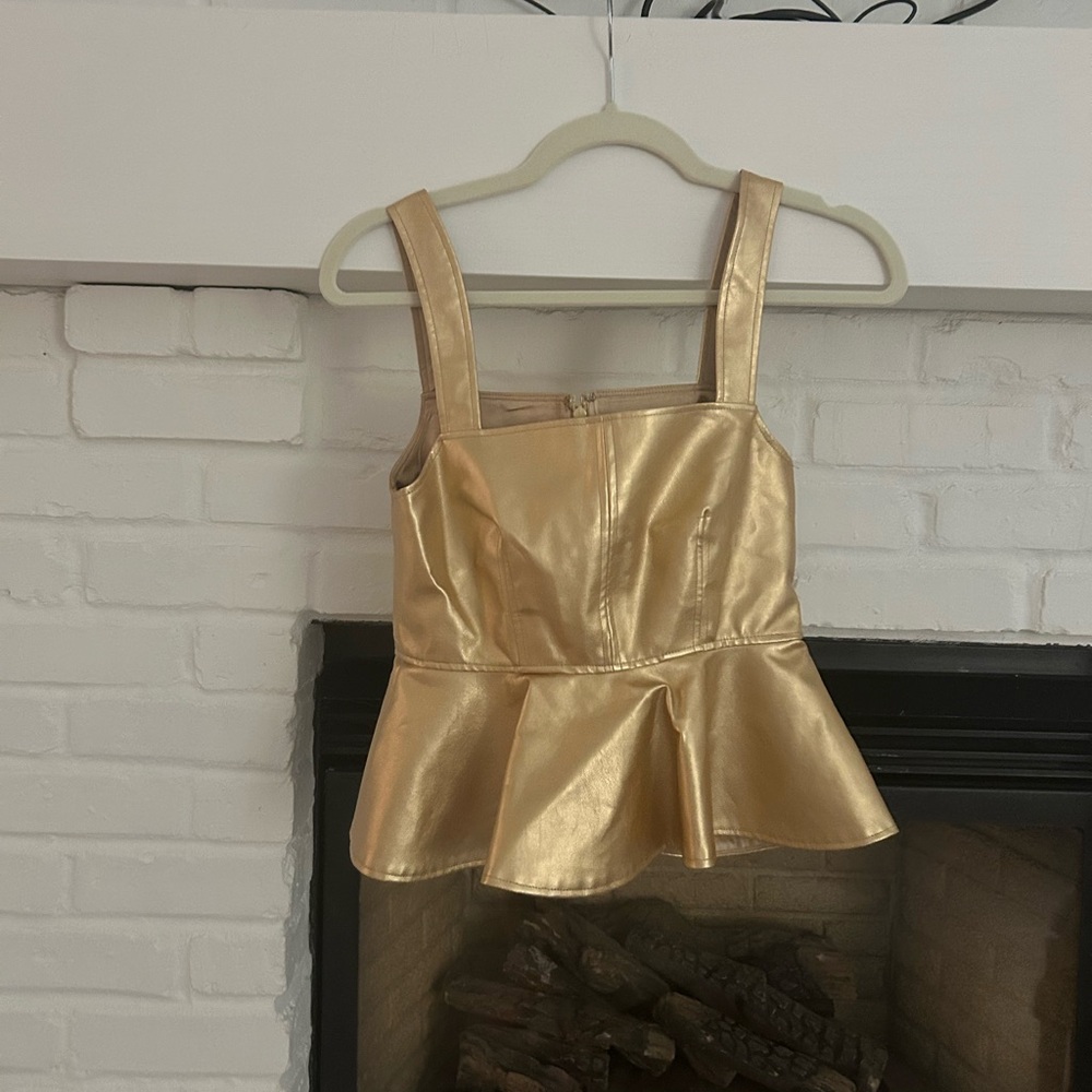 Hunter bell xs gold peplum top